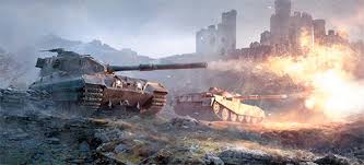 탱크로 전투를 벌이고 있는 전투 액션 게임 이미지